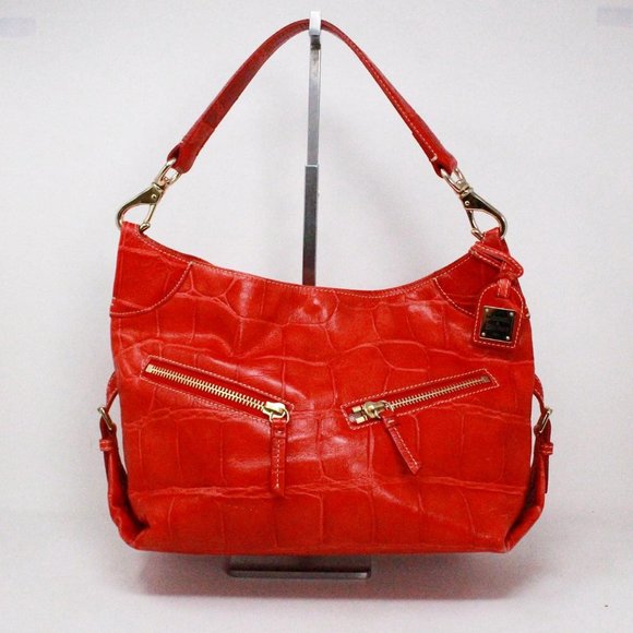 DOONEY & BOURKE #42314 Red Croc Leather Shoulder Bag
